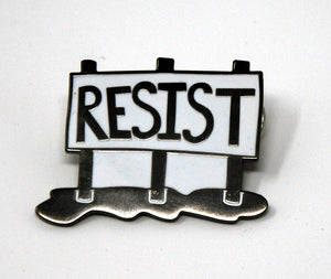RESIST enamel pin