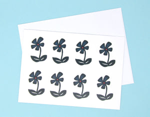 blue flowers card & envelope