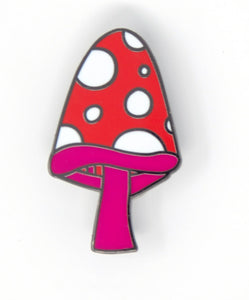mushroom enamel pin