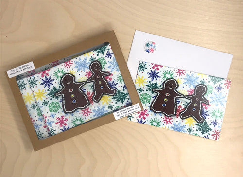 box of 10 holiday cards-gingerbread people