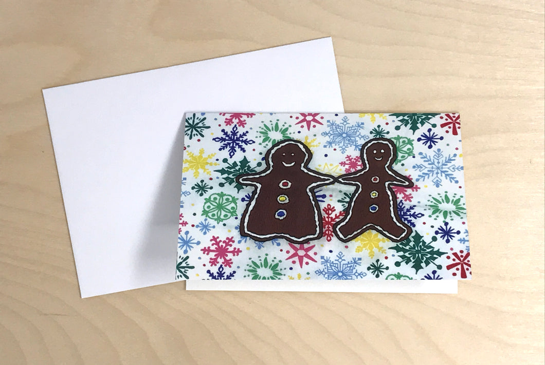 gingerbread people holiday card & envelope
